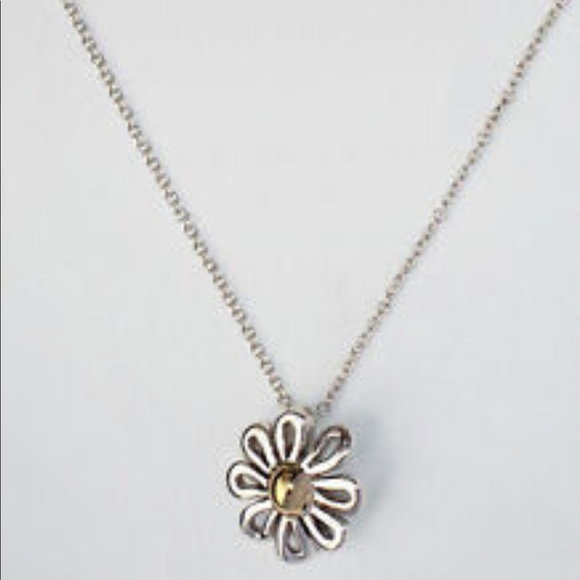 Tiffany & Co Paloma Picasso Silver 18K Gold Daisy Necklace 16" - Picture 1 of 5
